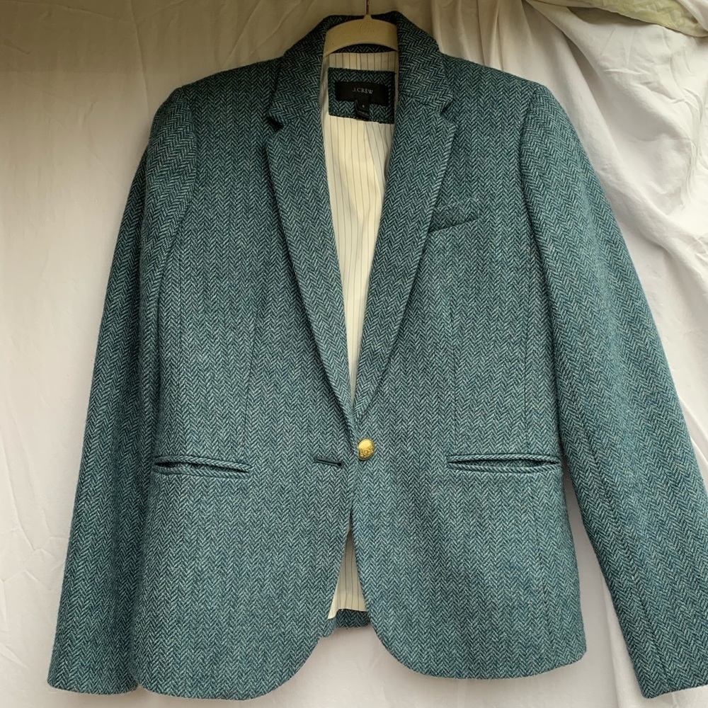 Wool Green J Crew Blazer Luxury Fabric
